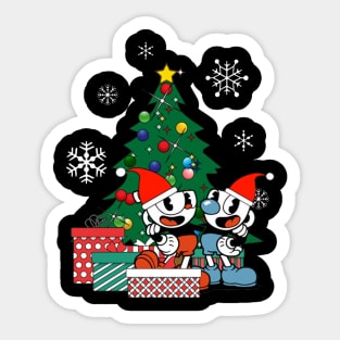 Cuphead Around The Christmas Tree Sticker